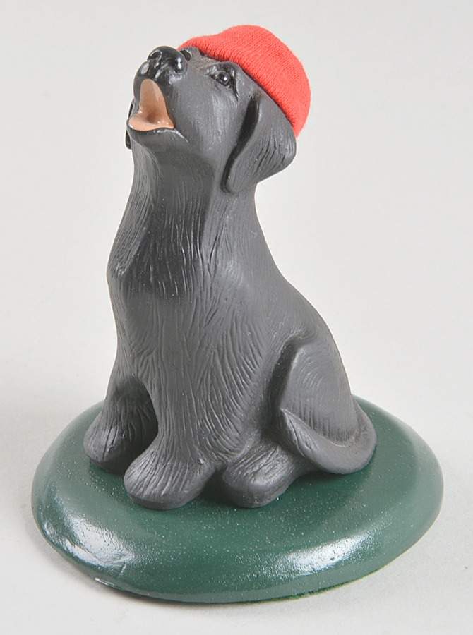Singing Dogs Black Labrador With Red Hat - No Box by Byers' Choice Ltd-1