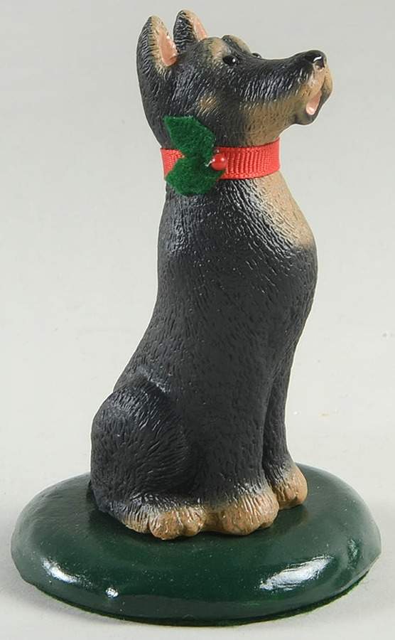 Singing Dogs Doberman With Red Collar - No Box 60 by Byers' Choice Ltd-1