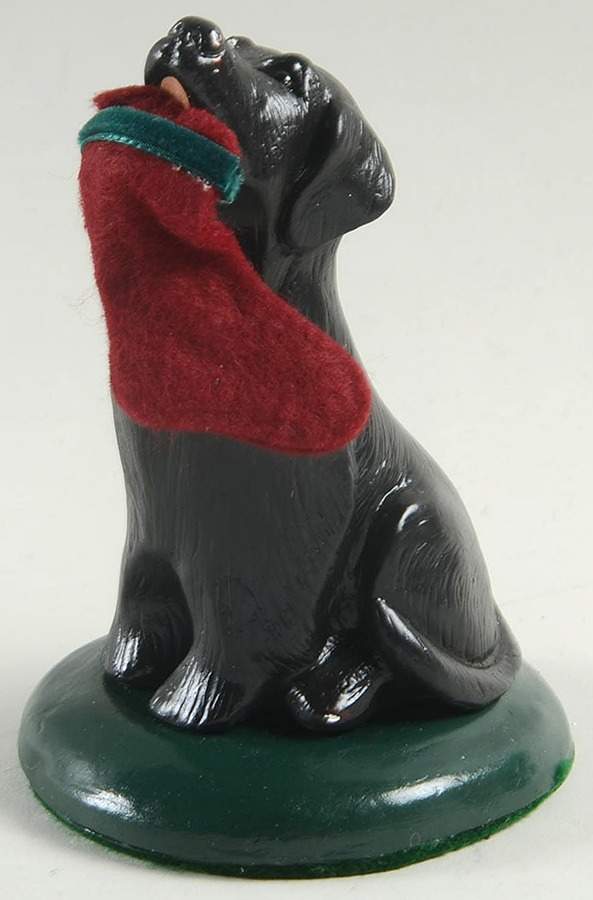 Singing Dogs Black Labrador With Stocking - No Box by Byers' Choice Ltd-1