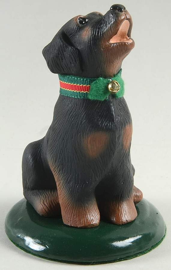 Singing Dogs Rottweiler With Christmas Collar - No Box by Byers' Choice Ltd-1