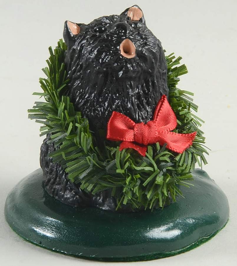 Singing Dogs Black Dog With Wreath - No Box by Byers' Choice Ltd-1