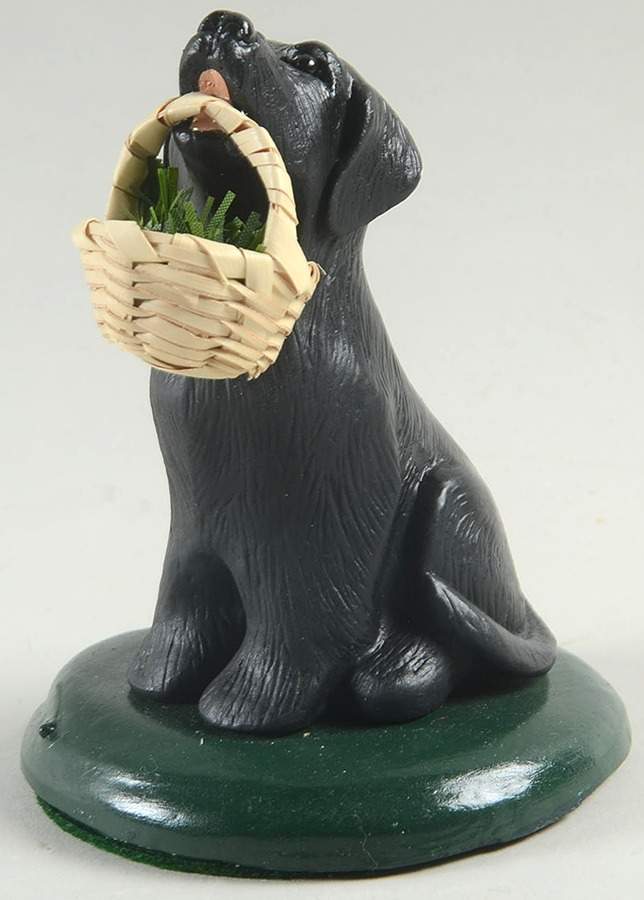 Singing Dogs Black Labrador With Basket - No Box by Byers' Choice Ltd-1