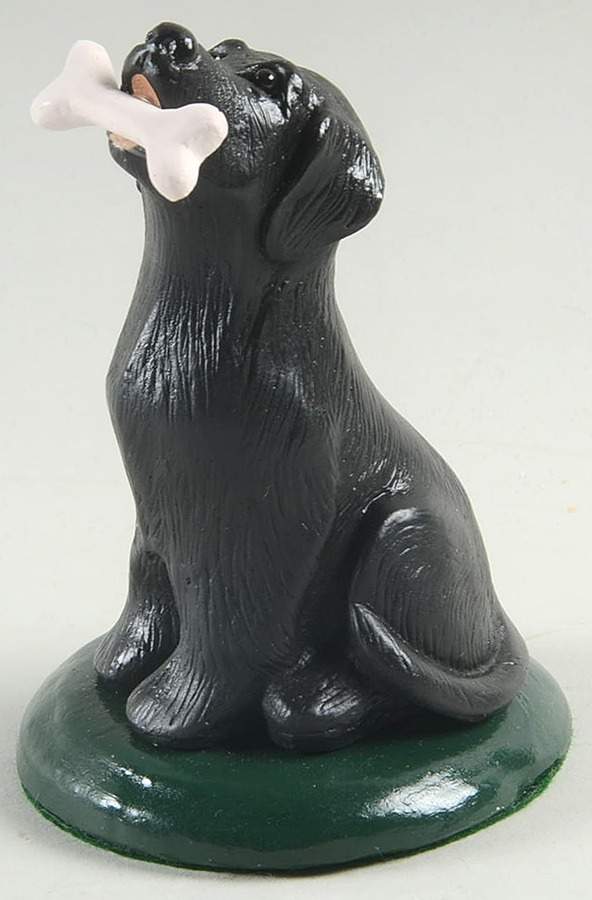 Singing Dogs Black Labrador With Bone - No Box by Byers' Choice Ltd-1