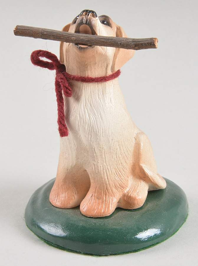 Singing Dogs Yellow Labrador With Stick - No Box by Byers' Choice Ltd-1