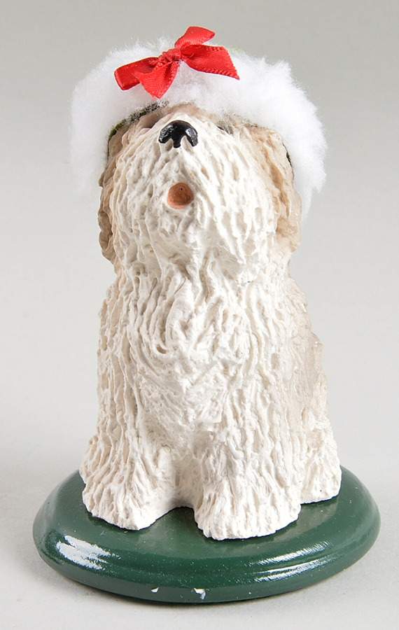 Singing Dogs Old English Sheepdog With Green Hat - No Box by Byers' Choice Ltd-1