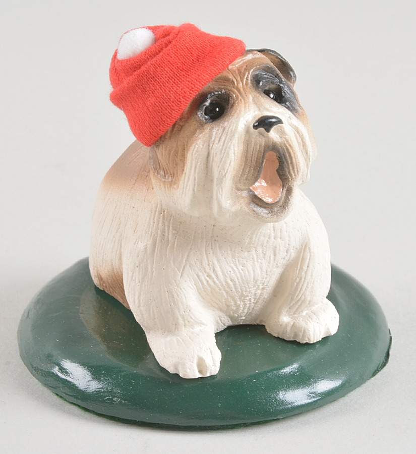 Singing Dogs English Bulldog With Red Hat - No Box by Byers' Choice Ltd-1