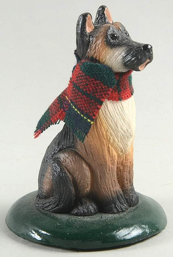 Singing Dogs Greman Shepherd With Plaid Scarf - No Box by Byers' Choice Ltd-1