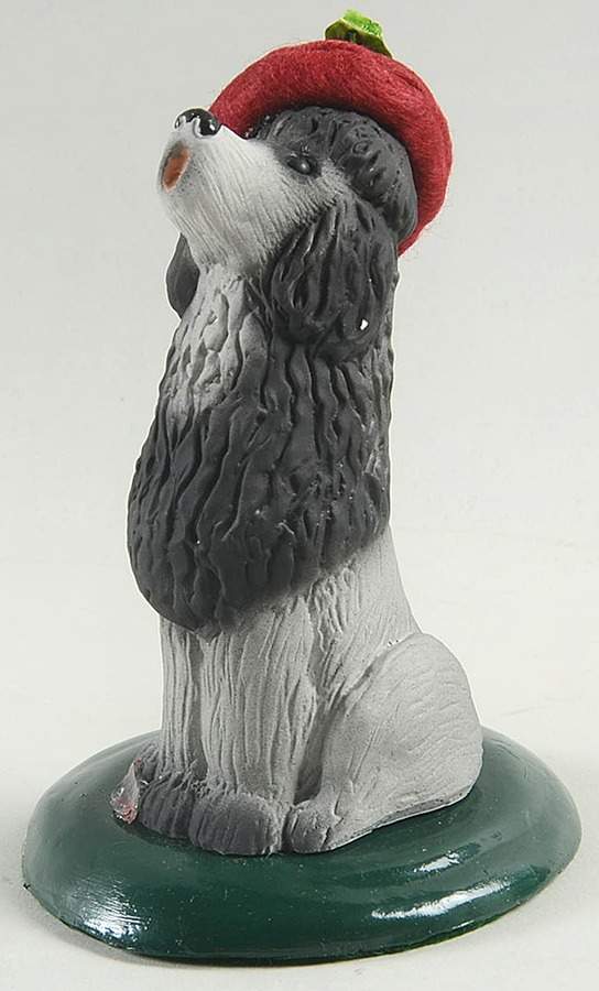 Singing Dogs Poodle With Burgundy Hat - No Box by Byers' Choice Ltd-1