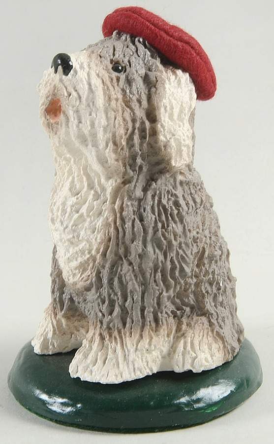 Singing Dogs Old English Sheepdog With Burgundy Hat - No Box by Byers' Choice Ltd-1