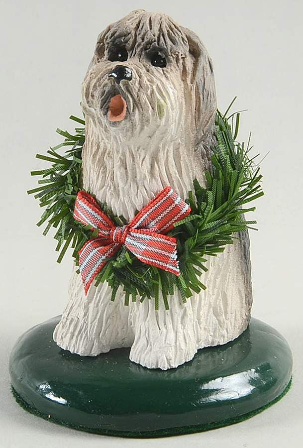 Singing Dogs Old English Sheepdog With Wreath - No Box by Byers' Choice Ltd-1
