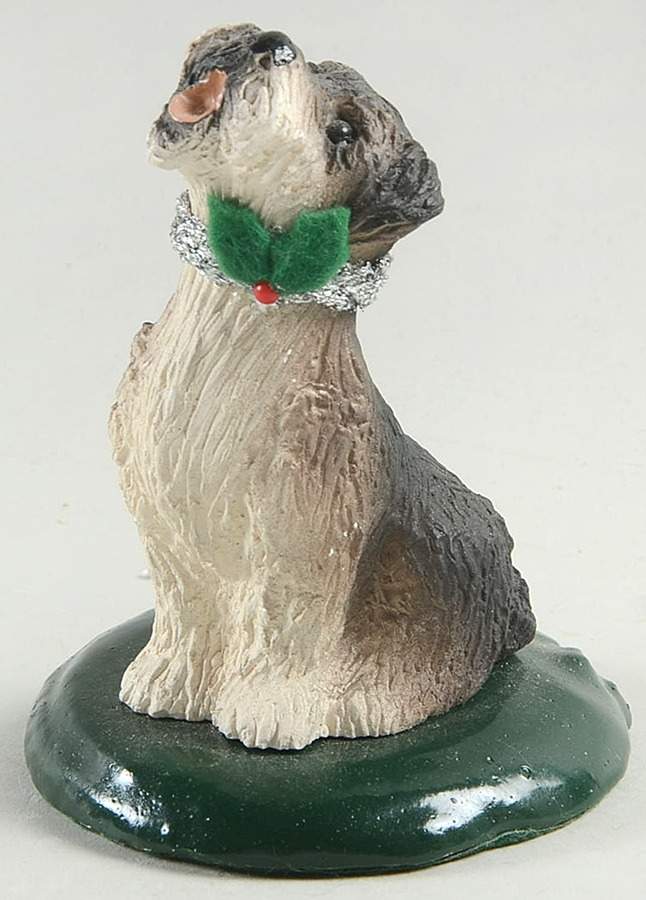 Singing Dogs Schnauzer-Silver Collar - No Box by Byers' Choice Ltd-1
