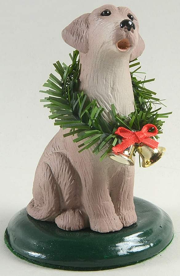 Singing Dogs Grey Dog With Wreath & Bells - No Box by Byers' Choice Ltd-1