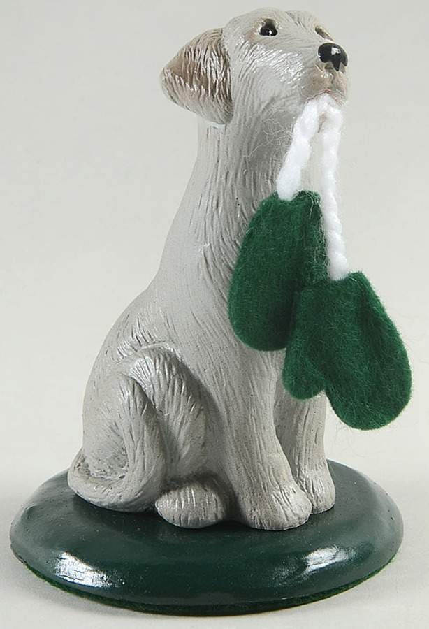 Singing Dogs Grey Dog With Green Mittens - No Box by Byers' Choice Ltd-1