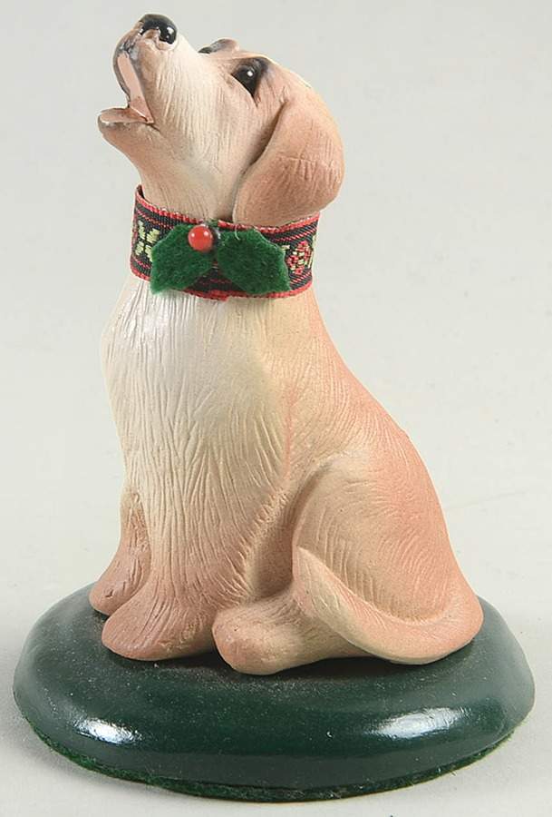 Singing Dogs Yellow Labrador With Christmas Collar - No Box by Byers' Choice Ltd-1