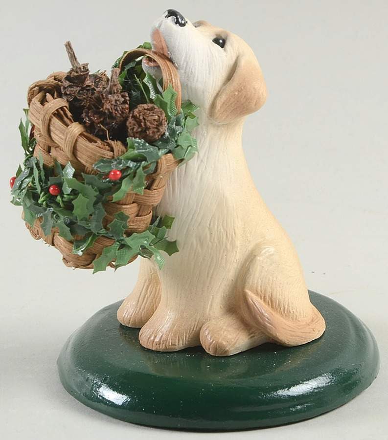 Singing Dogs Yellow Labrador With Basket - No Box by Byers' Choice Ltd-1