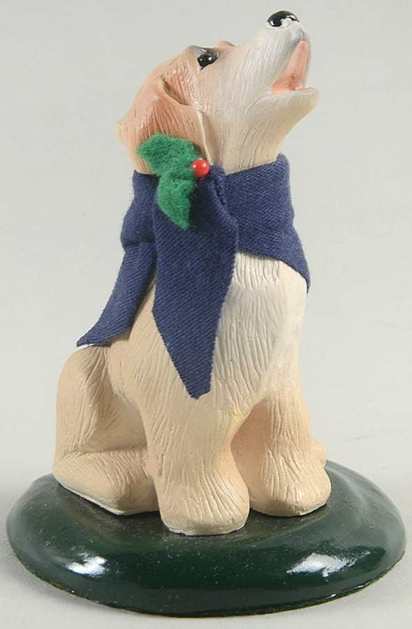 Singing Dogs Yellow Labrador With Blue Bow - No Box by Byers' Choice Ltd-1