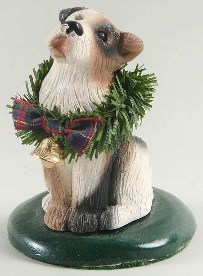 Singing Dogs Jack Russell With Wreath & Bell - No Box by Byers' Choice Ltd-1