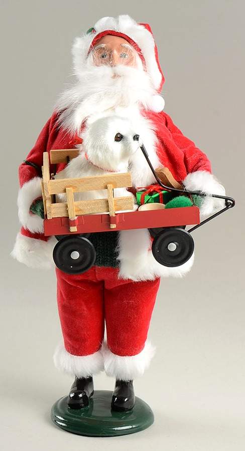 Santa & Mrs Claus Santa With Dog In Wagon - No Box by Byers' Choice Ltd-1