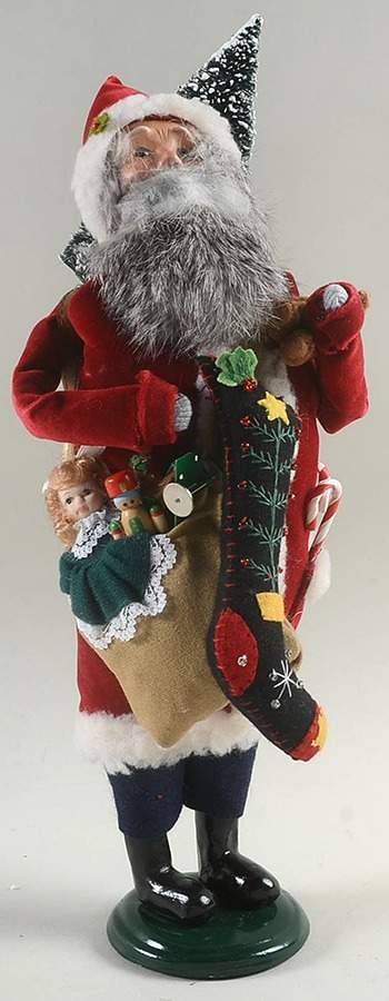 Santa & Mrs Claus Santa With Stocking And Bag - No Box by Byers' Choice Ltd-1