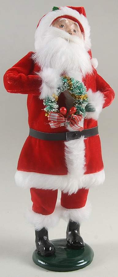 Santa & Mrs Claus Santa With Small Wreath - No Box by Byers' Choice Ltd-1