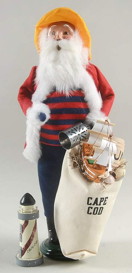 Santa & Mrs Claus Santa With Cape Cod Bag And Lighthouse - No Box by Byers' Choice Ltd-1