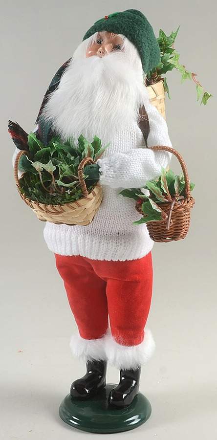 Santa & Mrs Claus Deck The Halls-Santa W/Garland Baskets - No Box by Byers' Choice Ltd-1