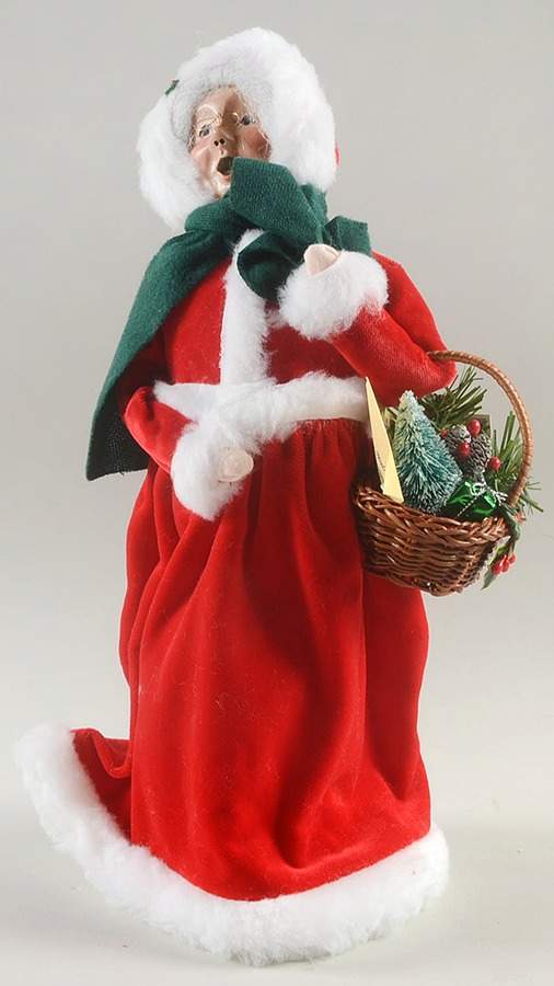 Santa & Mrs Claus Mrs Claus With Basket Of Pinecones - No Box by Byers' Choice Ltd-1