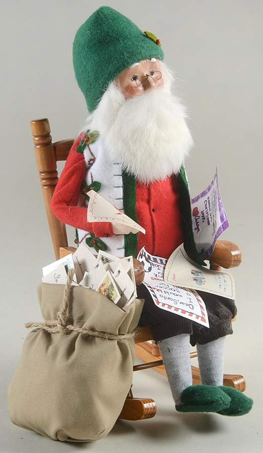 Santa & Mrs Claus Santa In Rocker With Letters - No Box by Byers' Choice Ltd-1