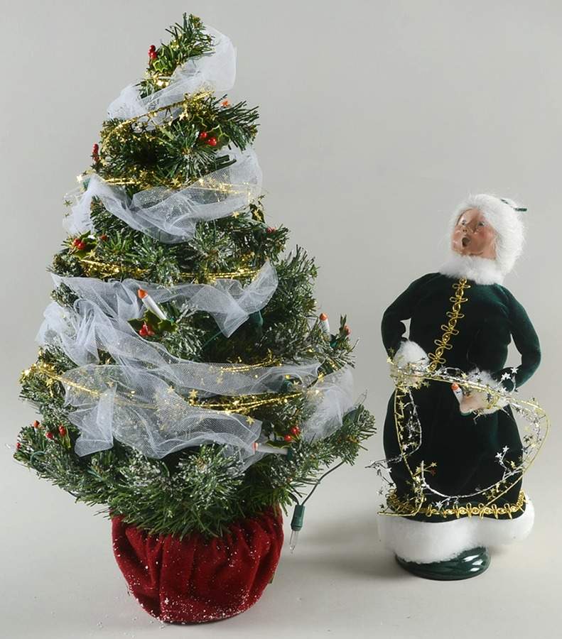 Santa & Mrs Claus Mrs Claus Decorating Tree-Set Of 2 - No Box by Byers' Choice Ltd-1