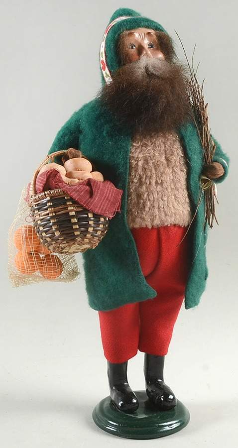 Santa & Mrs Claus Old World Santa With Donut Basket &Stick - No Box by Byers' Choice Ltd-1