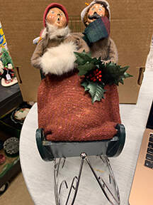 Winter Outdoor Activities Couple In Sleigh W/Holly Sprig - No Box by Byers' Choice Ltd-1