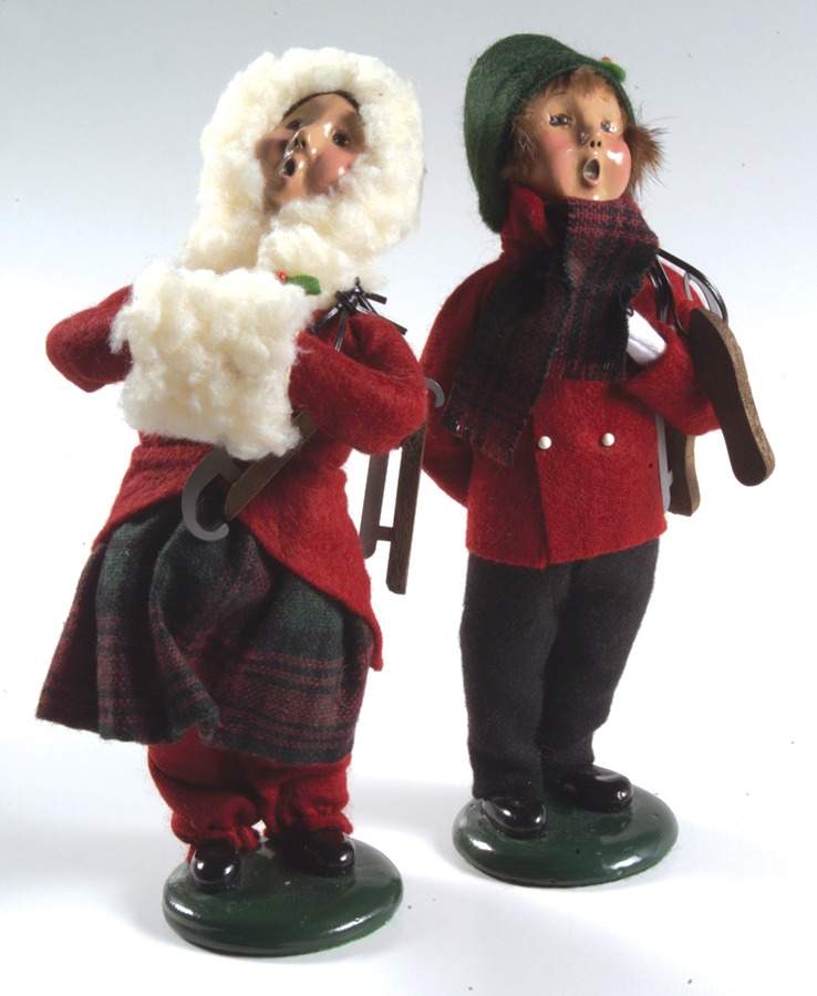 Winter Outdoor Activities Traditional Boy & Girl With Skates - No Box by Byers' Choice Ltd-1