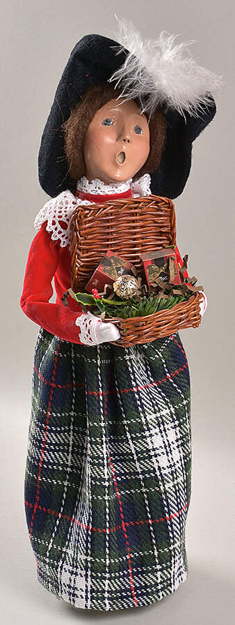Crabtree & Evelyn Carolers Shopper Woman-Plaid Skirt - No Box by Byers' Choice Ltd-1