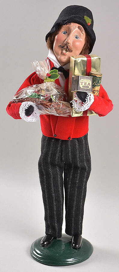 Crabtree & Evelyn Carolers Shopper Man-Red Coat - No Box by Byers' Choice Ltd-1