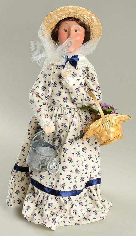 Winterthur Woman With Watering Can And Flower Baske - No Box by Byers' Choice Ltd-1