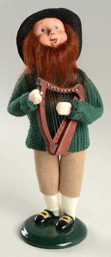 St Patrick's Day Leprechaun With Harp-Standing - No Box by Byers' Choice Ltd-1