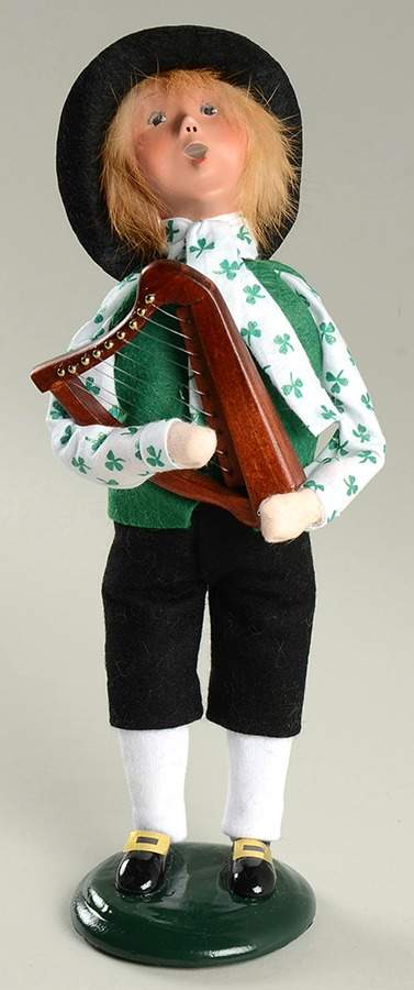 St Patrick's Day Boy With Harp - No Box by Byers' Choice Ltd-1
