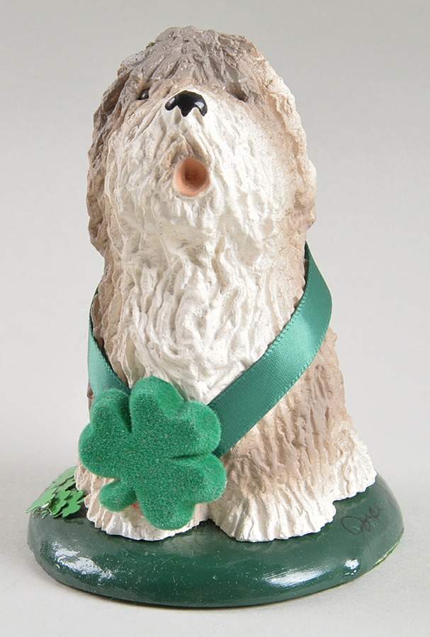 St Patrick's Day Old English Sheepdog With Shamrock - No Box 42 by Byers' Choice Ltd-1