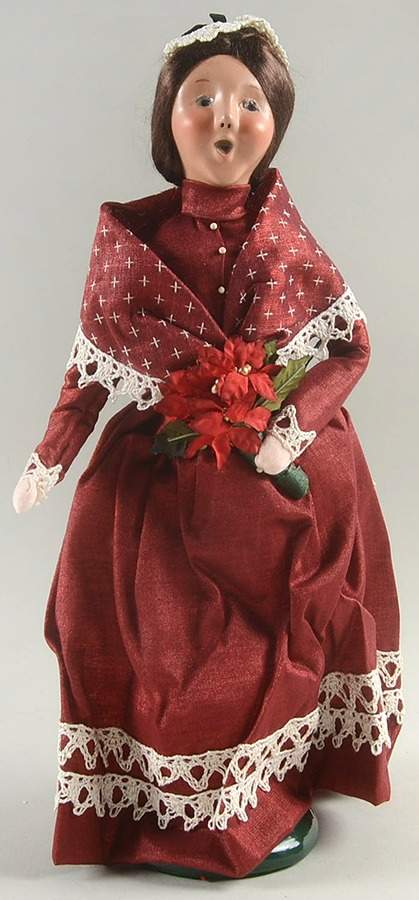 Christmas Store Exclusives Woman W/Poinsettia-Historic Charleston - No Box by Byers' Choice Ltd-1