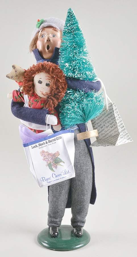 Christmas Store Exclusives Man Shopper W/Tree - No Box by Byers' Choice Ltd-1