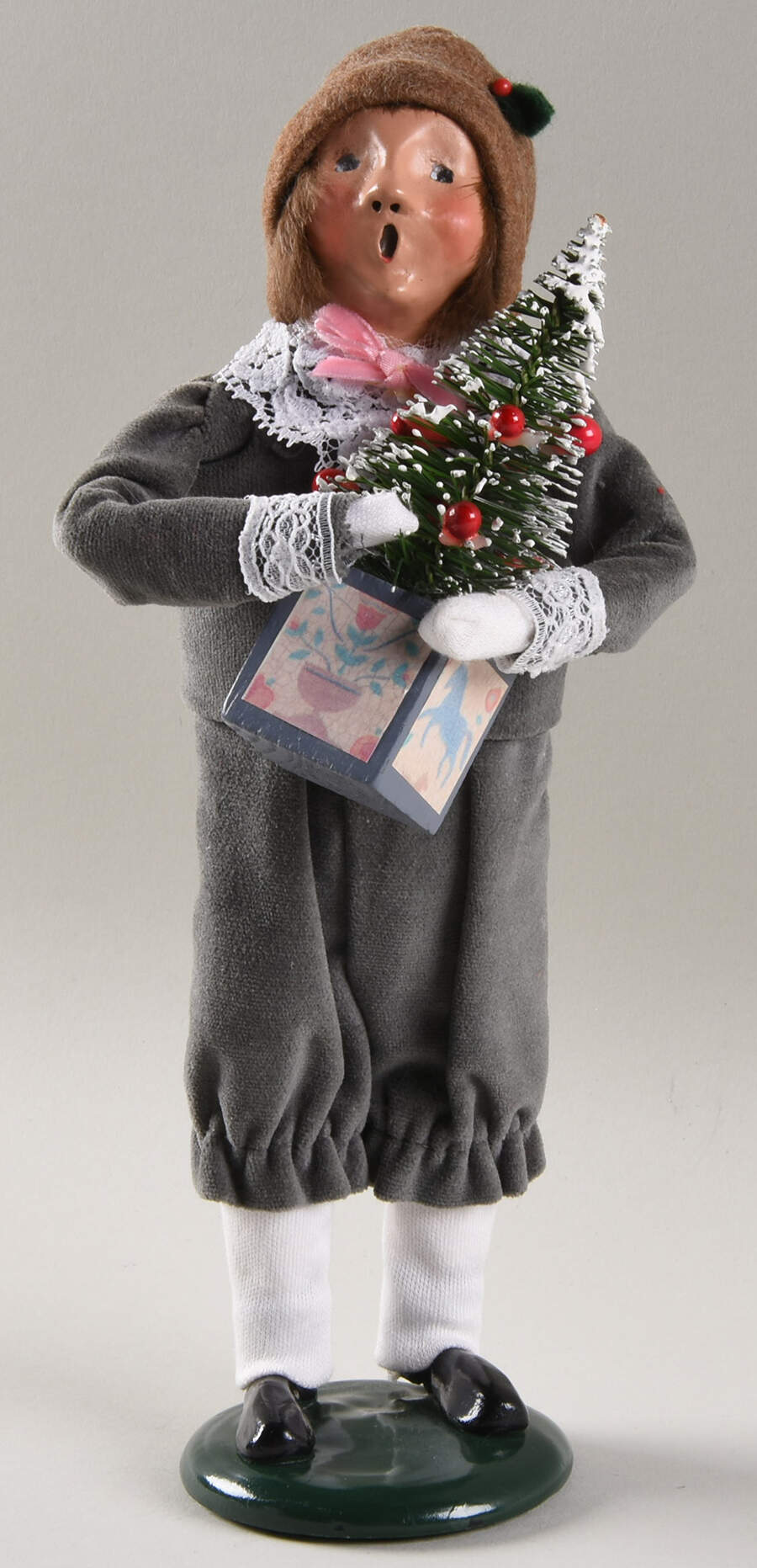 Talbots Carolers Victorian Boy With Christmas Tree - No Box by Byers' Choice Ltd-1