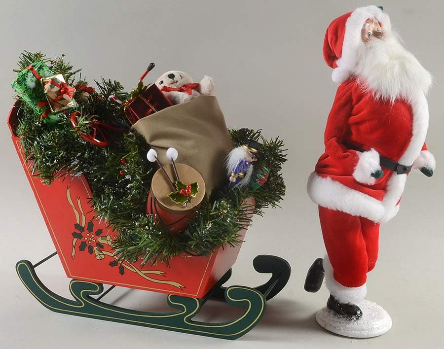 Talbots Carolers Santa With Sleigh Of Toys-Set Of 2 - No Box by Byers' Choice Ltd-1