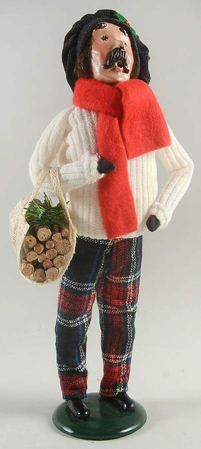 Talbots Carolers Man With Logs-Plaid Pants - No Box by Byers' Choice Ltd-1