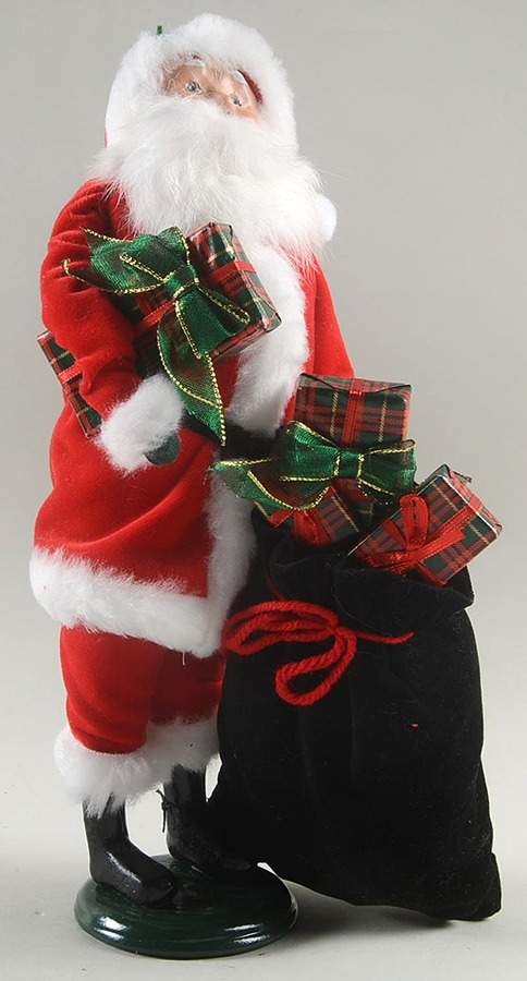 Talbots Carolers Santa With Black Bag Of Presents - No Box by Byers' Choice Ltd-1