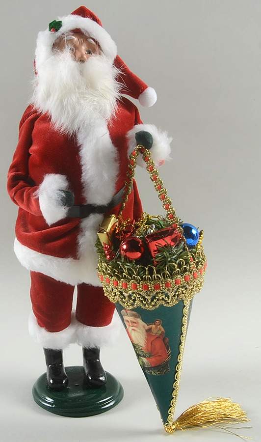 Talbots Carolers Santa With Gift Cone Of Presents - No Box by Byers' Choice Ltd-1