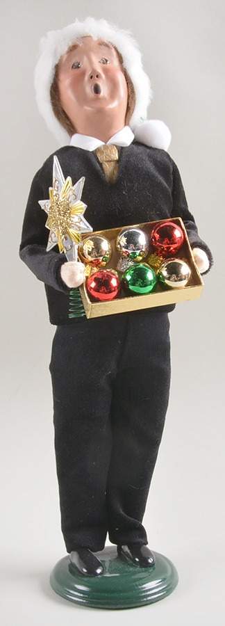 Talbots Carolers Man With Ornaments And Star Tree Topper - No Box by Byers' Choice Ltd-1