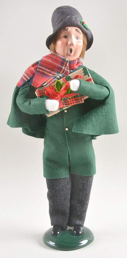 Talbots Carolers Man Shopper-Green Coat - No Box by Byers' Choice Ltd-1