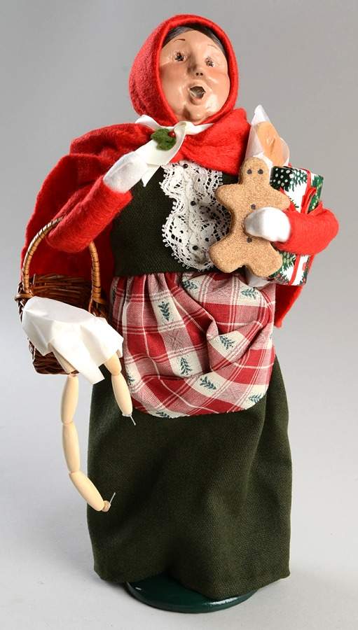 Talbots Carolers Woman Jolly Shopper Red - No Box by Byers' Choice Ltd-1