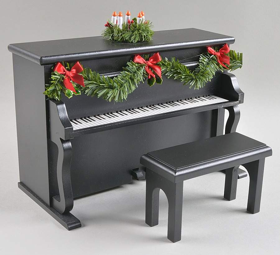 Talbots Carolers Piano With Bench-Candles And Garland - No Box by Byers' Choice Ltd-1