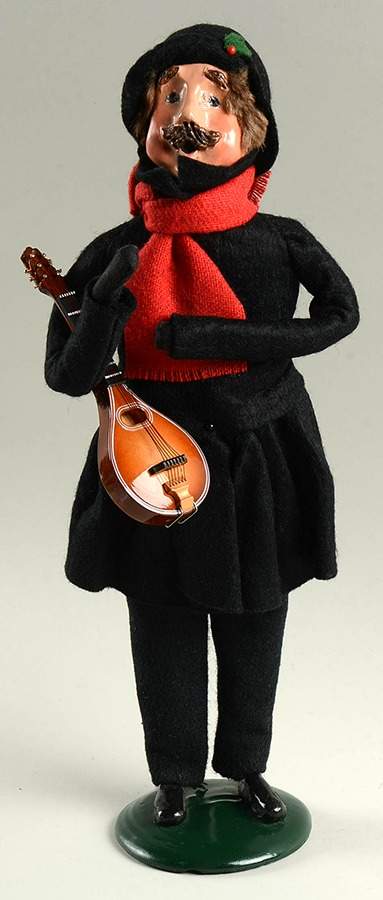 Christmas Waits Man With Mandolin-Red Scarf - No Box by Byers' Choice Ltd-1